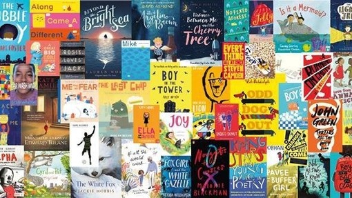 A collage of colourful book covers for children and young people 