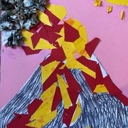 A vibrant piece of art by a primary school pupil depicting sunny weather 